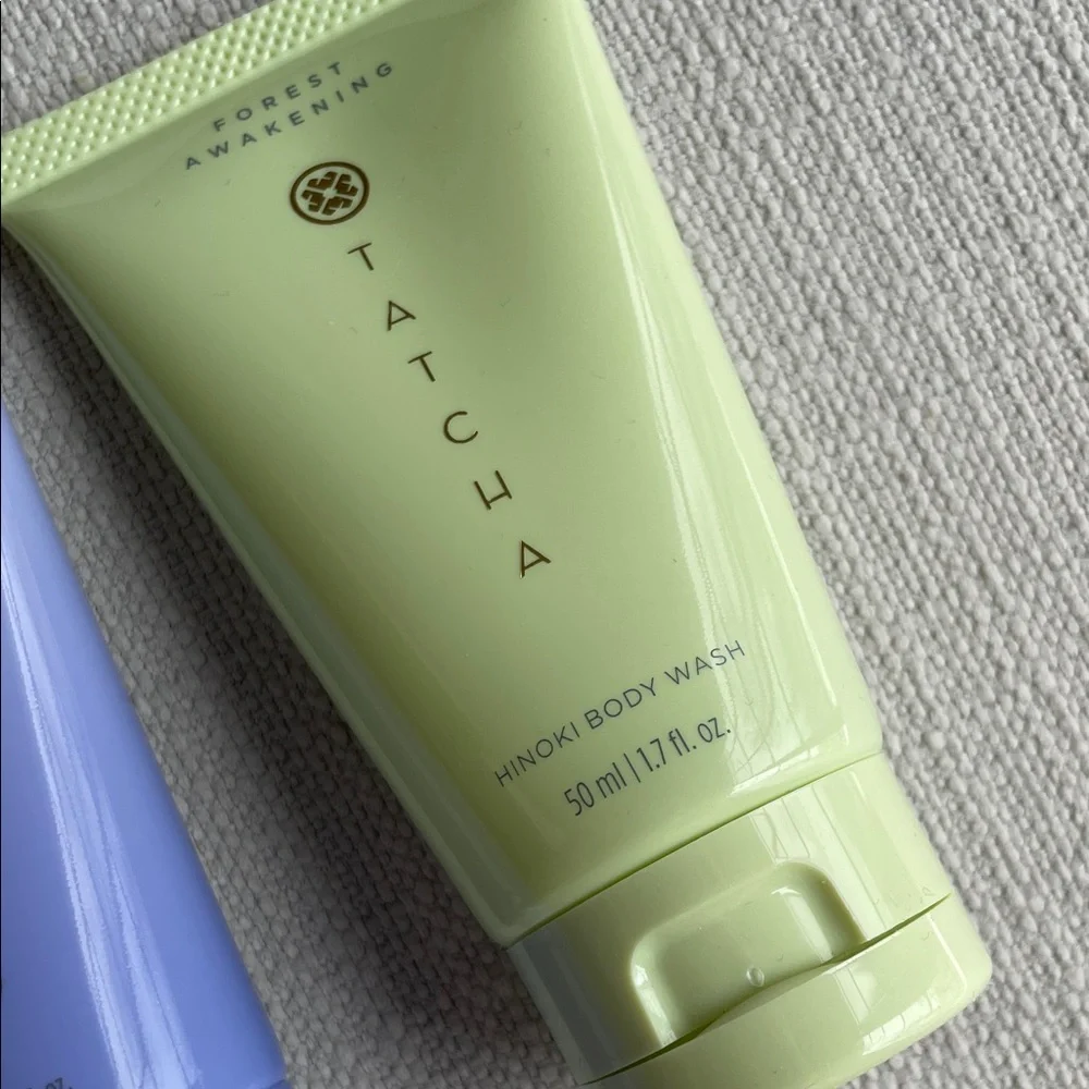 Tatcha hinoki Body Wash, matcha cleanse, rice wash set